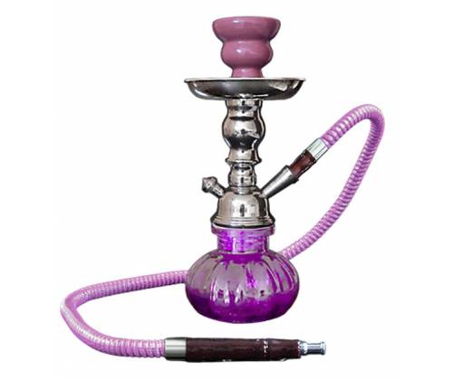 Ναργιλές Hookah Ροζ 1 Hose με Μεταλλικό Βαλιτσάκι - 25cm - Τιμή: 24,50€