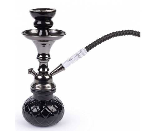Ναργιλές Hookah Shisha All Black Dark Gun Μονός 1 Hose - 26cm - Τιμή: 17,50€