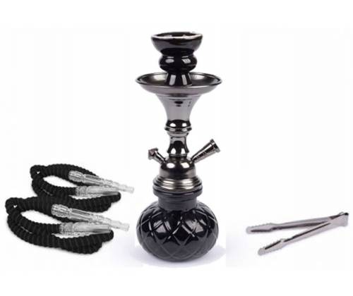 Ναργιλές Hookah Shisha All Black Dark Gun Μονός 1 Hose - 26cm - Τιμή: 17,50€