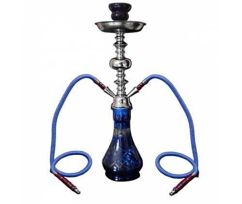 Hookah Blue 2 Hoses with Metal Case - 46cm -  Price: 39,50€
