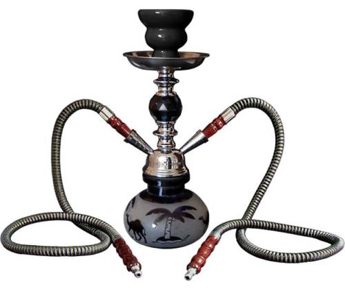 Ναργιλές Hookah Μαύρο Camel 2 Hoses - 27cm - Τιμή: 18,90€