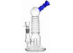 Glass Bong «Twisted» 9-Ring with Diffuser - 28cm