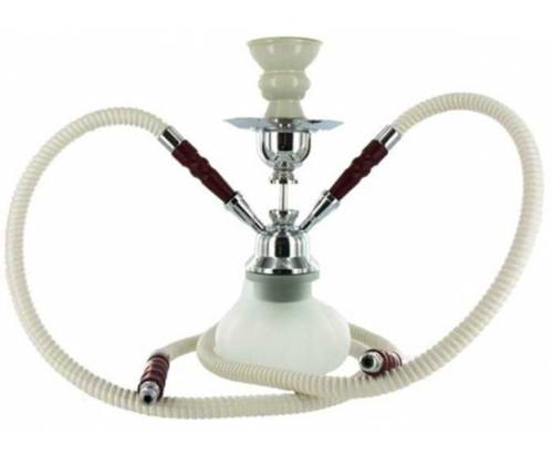 Μίνι Ναργιλές Hookah Λευκό 2 Hoses - 25cm - Τιμή: 10,90€