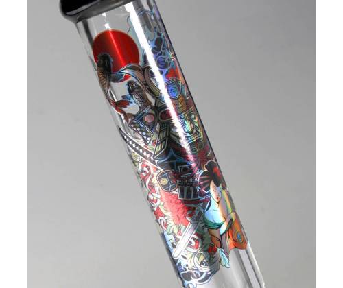 Γυάλινο Bong IN BOX Black Leaf Percolator  | Ronin & Geisha 50cm - Τιμή: 129,00€