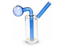 Γυάλινο Oil Bong Sertiko «Mini Hand Cylinder» Μπλε - 12cm