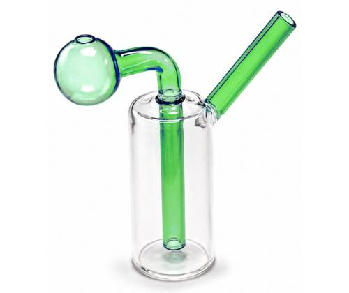 Γυάλινο Oil Bong Sertiko «Mini Hand Cylinder» Πράσινο - 12cm - Τιμή: 10,50€