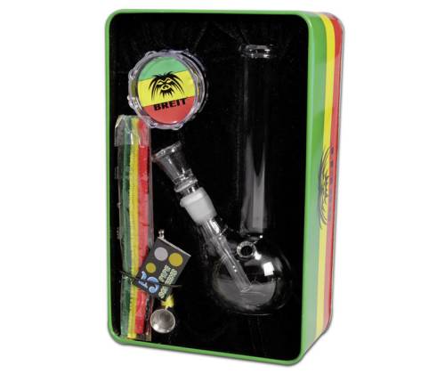 Mini Bong Set with Grinder and Glass Pipe -  Price: 17,90€