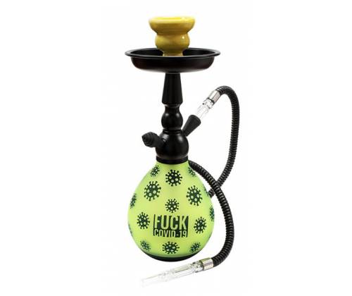 Ναργιλές Hookah Shisha Διπλός F@ck Covid19 Κίτρινο 1 Hose - 33cm - Τιμή: 22,90€