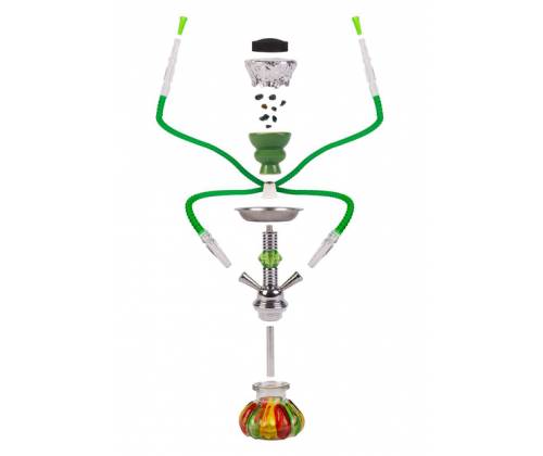 Ναργιλές Hookah Shisha MD Multicolor Διπλός 2 Hoses - 27cm - Τιμή: 16,50€