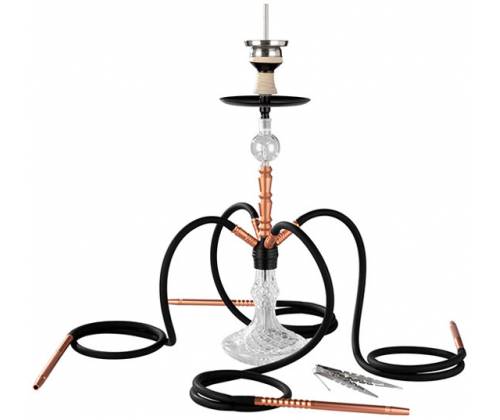 Ναργιλές Hookah «Heroes» Διάφανος Rosegold 4 Hoses - 70cm - Τιμή: 135,00€