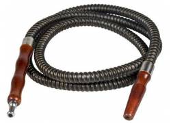 Σωλήνας Για Ναργιλέ Μαύρος με Ξύλινα Επιστόμια - 120cm