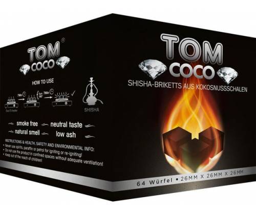 Καρβουνάκια για Ναργιλέ τετράγωνα Tom Coco Diamond (26mm) - 1Kg - Τιμή: 7,90€