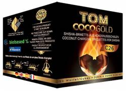 Καρβουνάκια για Ναργιλέ τετράγωνα Tom Coco Gold (26mm) - 1Kg