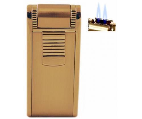 Αναπτήρας Πολυτελείας με Διπλή Φλόγα Αντιανεμικός Χρυσό 023G - Τιμή: 13,50€