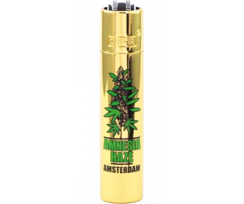 Clipper Αναπτήρας Μεταλλικός Μεγάλος - Amsterdam Amnesia Gold Metal - Τιμή: 12,50€