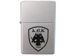 Ronson Αναπτήρας Λαδιού Πέτρας ΑΕΚ - Ασημί (ΑΕ236)