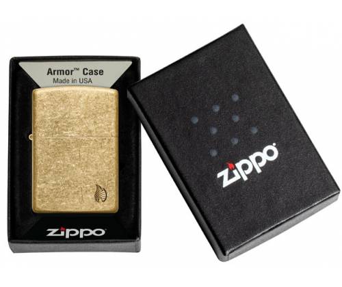 ZIPPO Lighter - Armor® Tumbled Brass Flame (46398) -  Price: 48,50€