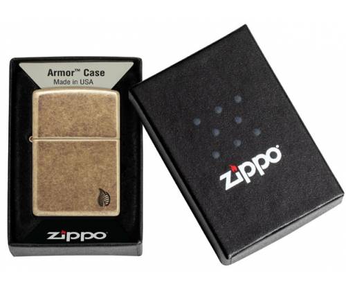 ZIPPO Αναπτήρας - Armor® Antique Brass Flame (46400) - Τιμή: 63,50€