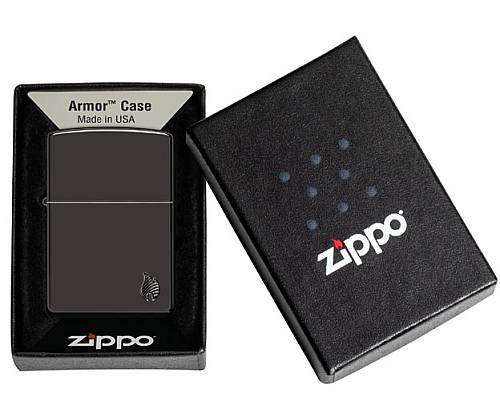 ZIPPO Lighter - Armor® High Polish Black Flame (46402) -  Price: 62,50€