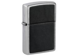 ZIPPO Lighter - Street Chrome Black Leather (46778)