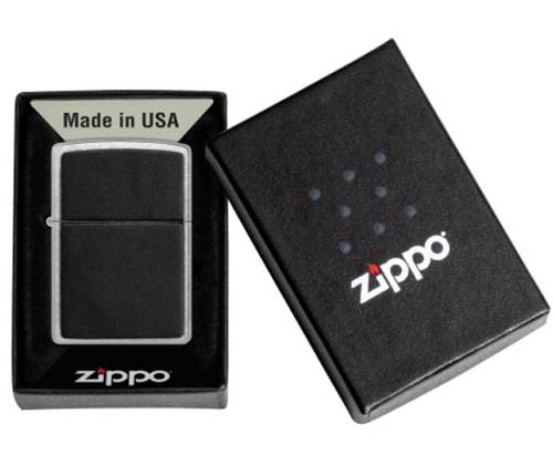 ZIPPO Lighter - Street Chrome Black Leather (46778) -  Price: 33,90€