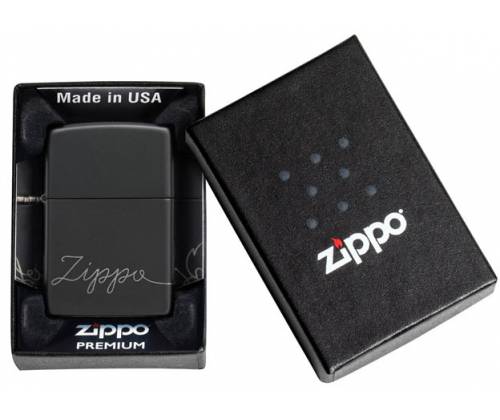 Zippo Lighter - 48979 Black Logo -  Price: 39,40€