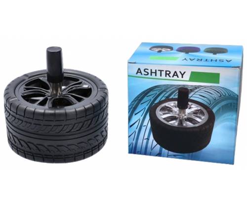 Μεταλλικό Τασάκι Αντιανεμικό Spin - Σχέδιο Car Tyre - Τιμή: 6,70€