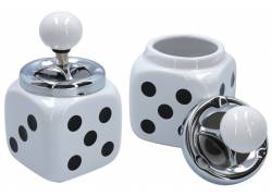 Ceramic Ashtray Windproof Spin - Design Zari White