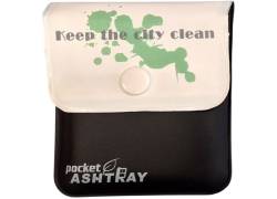 Ατομικό Τασάκι City Clean Pocket Ashtray με Φύλλα για Απόρριψη Τσίχλας - Μαύρο