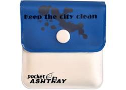 Ατομικό Τασάκι City Clean Pocket Ashtray με Φύλλα για Απόρριψη Τσίχλας - Μπλε