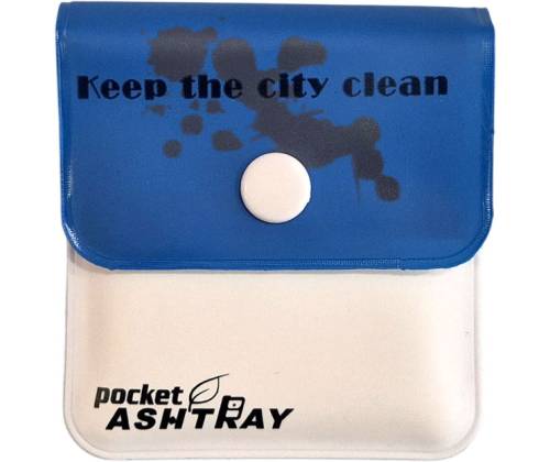 Ατομικό Τασάκι City Clean Pocket Ashtray με Φύλλα για Απόρριψη Τσίχλας - Μπλε - Τιμή: 3,20€