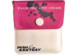 Ατομικό Τασάκι City Clean Pocket Ashtray με Φύλλα για Απόρριψη Τσίχλας - Ροζ
