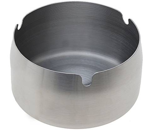 Μεταλλικό Τασάκι Round Ashtray Silver Matt - Large 9,5cm - Τιμή: 4,50€