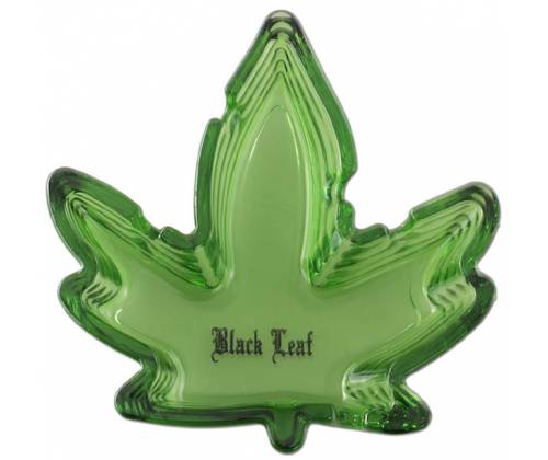 Τασάκι Γυάλινο Leaf Green Σχέδιο Κάνναβη - 13x13cm - Τιμή: 5,50€