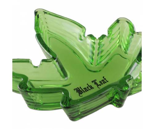 Τασάκι Γυάλινο Leaf Green Σχέδιο Κάνναβη - 13x13cm - Τιμή: 5,50€