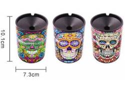 Plastic Car Ashtray with Led Light - Skull Design