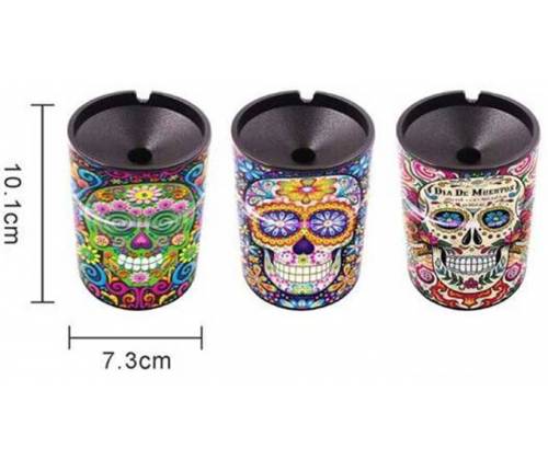 Plastic Car Ashtray with Led Light - Skull Design -  Price: 9,50€