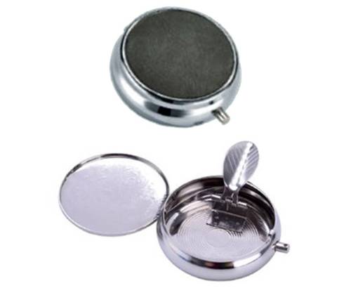 Τασάκι Ανοξείδωτο Τσέπης - Champ Leather Look Γκρι - Τιμή: 3,70€
