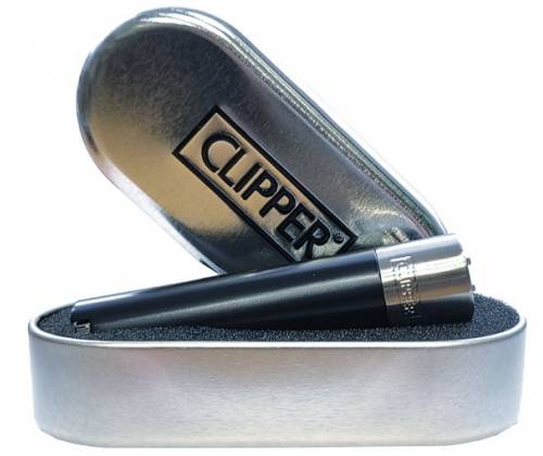 Clipper Αναπτήρας Μεταλλικός Μεγάλος - Black & Silver Metal - Τιμή: 11,90€