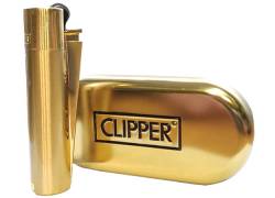 Clipper Αναπτήρας Μεταλλικός Μεγάλος - Gold Metal