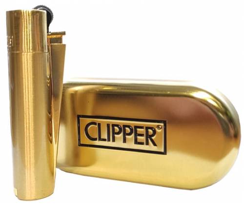 Clipper Αναπτήρας Μεταλλικός Μεγάλος - Gold Metal -  Price: 11,90€