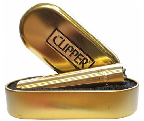 Clipper Αναπτήρας Μεταλλικός Μεγάλος - Gold Metal -  Price: 11,90€