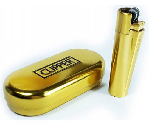 Clipper Αναπτήρας Μεταλλικός Μεγάλος - Gold Metal -  Price: 11,90€