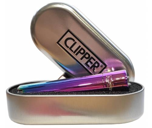 Clipper Αναπτήρας Μεταλλικός Μεγάλος - Rainbow Icy Colour Metal - Τιμή: 11,90€