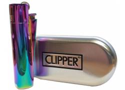 Clipper Αναπτήρας Μεταλλικός Μεγάλος - Rainbow Icy Colour Metal