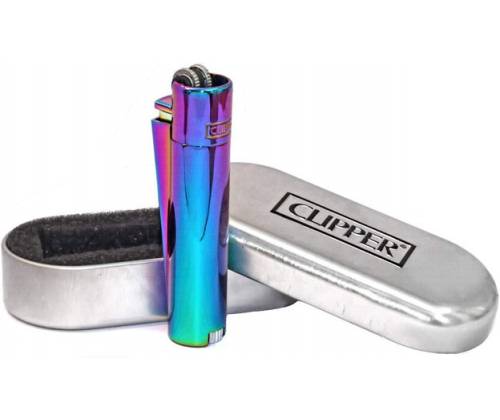 Clipper Αναπτήρας Μεταλλικός Μεγάλος - Rainbow Icy Colour Metal - Τιμή: 11,90€