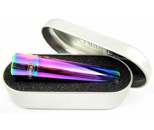 Clipper Αναπτήρας Μεταλλικός Μεγάλος - Rainbow Icy Colour Metal - Τιμή: 11,90€