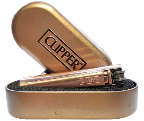 Clipper Αναπτήρας Μεταλλικός Μεγάλος - Rose Gold Metal -  Price: 11,90€
