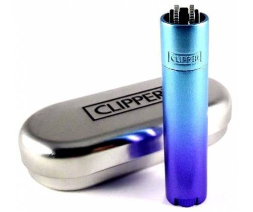 Clipper Αναπτήρας Μεταλλικός Μεγάλος - Blue / Purple Gradient Metal - Τιμή: 11,90€