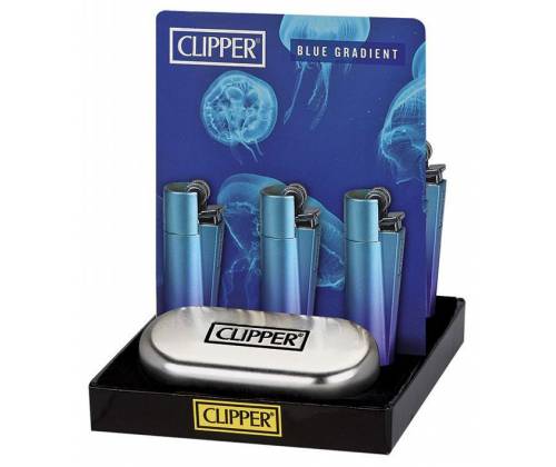 Clipper Αναπτήρας Μεταλλικός Μεγάλος - Blue / Purple Gradient Metal - Τιμή: 11,90€